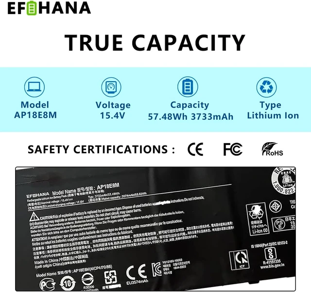 Alt view image 3 of 7 - AP18E8M AP18E7M Battery for Acer Nitro 5 AN515-55 AN515-52 AN515-44 AN515-43 AN515-45 AN515-44-R99Q AN517-52 AN517-55 Nitro 7 AN715-51 Aspire 7 A715-74G-7511 Predator Helios 300 PH315-52 PH315-53