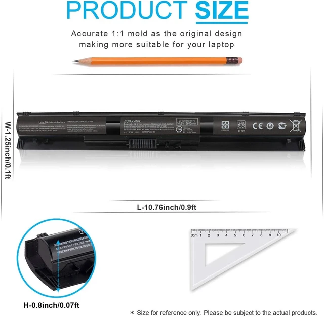 Alt view image 4 of 7 - 800049-001 KI04 K104 Battery for HP Pavilion 17-g 17t-s 15-ab 15t-ab 15-an 15-ab223cl 15-ab243cl 15-ab247cl 17t-s100 17-g119dx 17-g192dx 17-g133cl 17-g121wm 17-g153us 800009-421 800010-421 800050-001