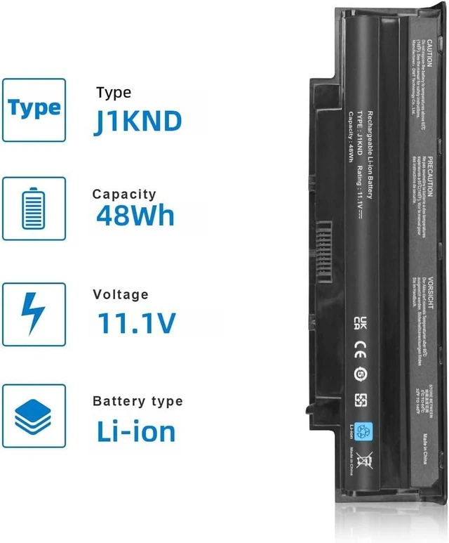 Alt view image 2 of 6 - J1KND Laptop Battery for Dell N5110 N5010 N5030 N5040 N5050 N7010 N7110 N4010 N4110 M5010 M5030 M5040 M5110 3420 3520 Vostro 3450 3550 3750 4T7JN 07XFJJ 04YRJH