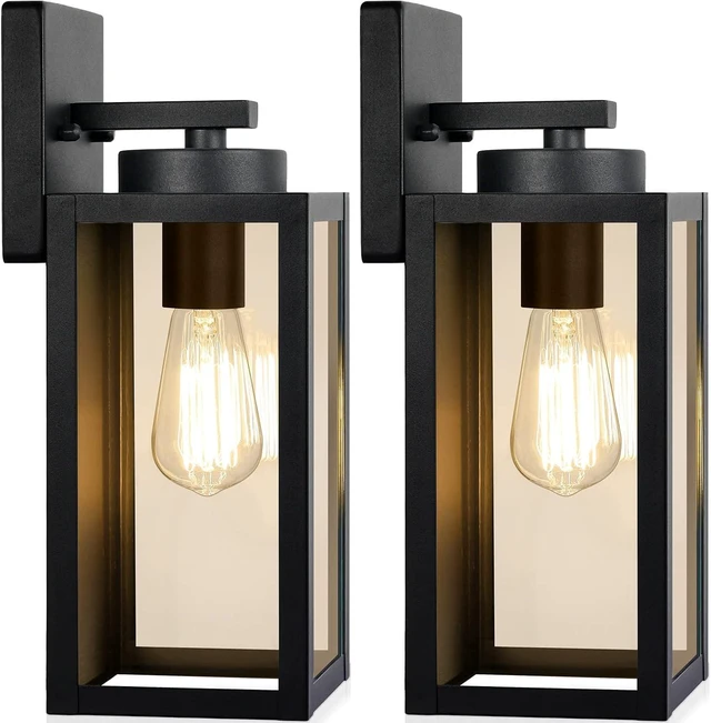 Main image of BesLowe Outdoor Wall Light Fixtures, Modern Black Exterior Wall Lanterns
