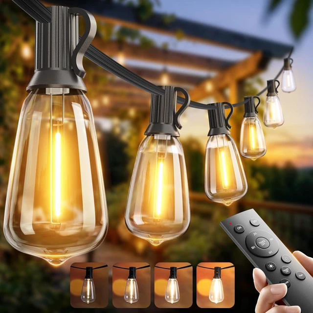 Main image of addlon 100FT Outdoor String Lights ST38 LED with Remote Waterproof Dimmable