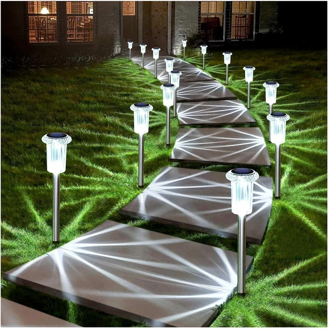 Main image of DenicMic Solar Lights Outdoor Waterproof 10 Pack Pathway Lights Cool White