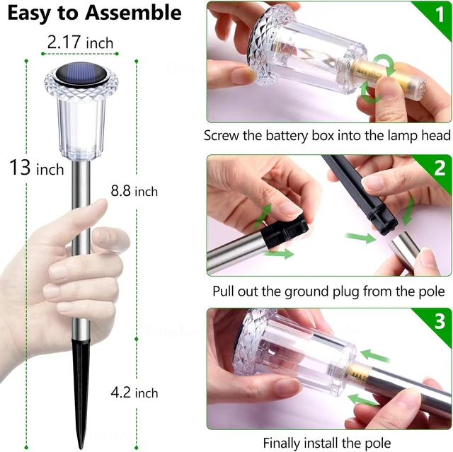 Alt view image 5 of 7 - DenicMic Solar Lights Outdoor Waterproof 10 Pack Pathway Lights Cool White
