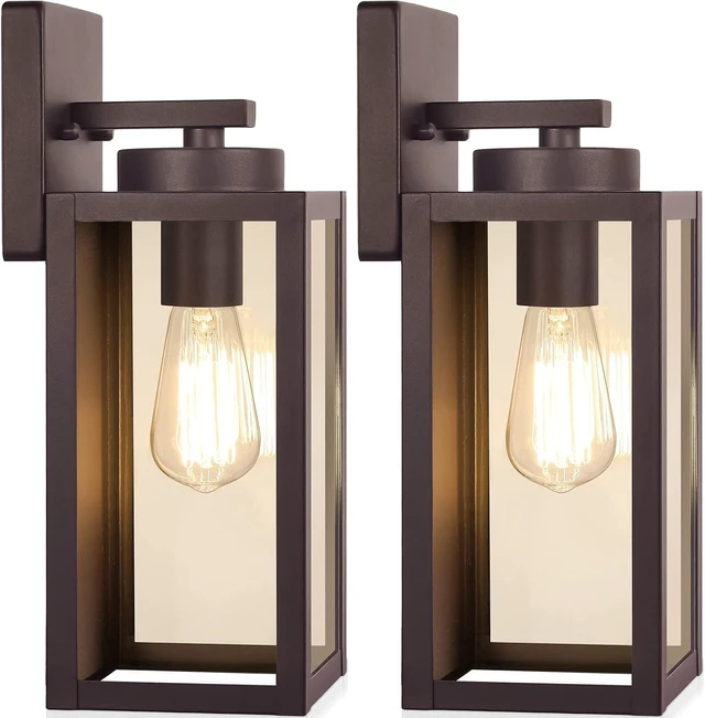 Main image of BesLowe Outdoor Wall Light Fixtures, Oil-Rubbed Bronze Wall Lanterns