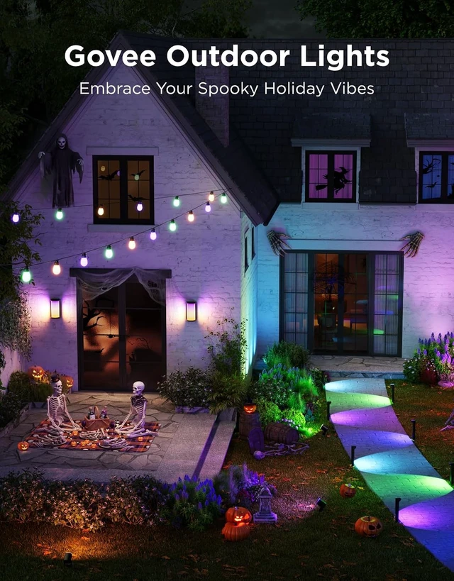 Alt view image 2 of 7 - Govee S14 Bulb Outdoor String Lights 2, 96ft RGBICWW, 30 LED Bulbs, IP66
