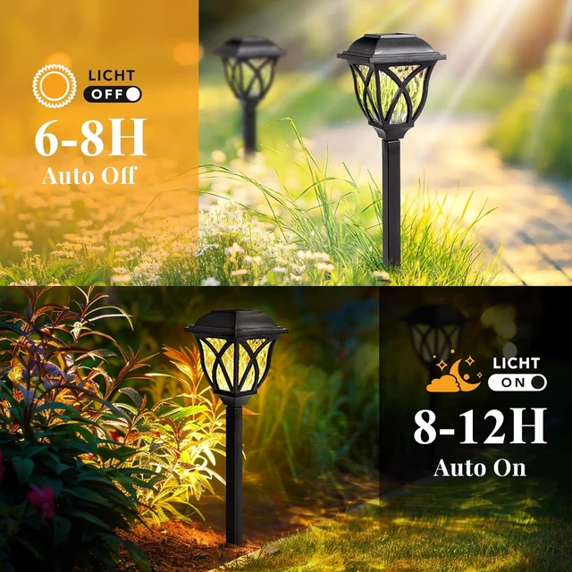 Alt view image 5 of 7 - GIGALUMI 6 Pack Solar Lights Outdoor Waterproof, LED Solar Garden Lights