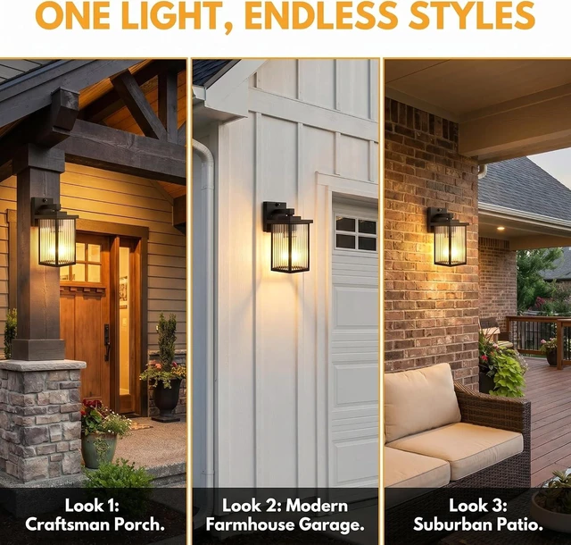 Alt view image 6 of 7 - 2 Pack Black Dusk to Dawn Outdoor Wall Light, All-Metal Frame