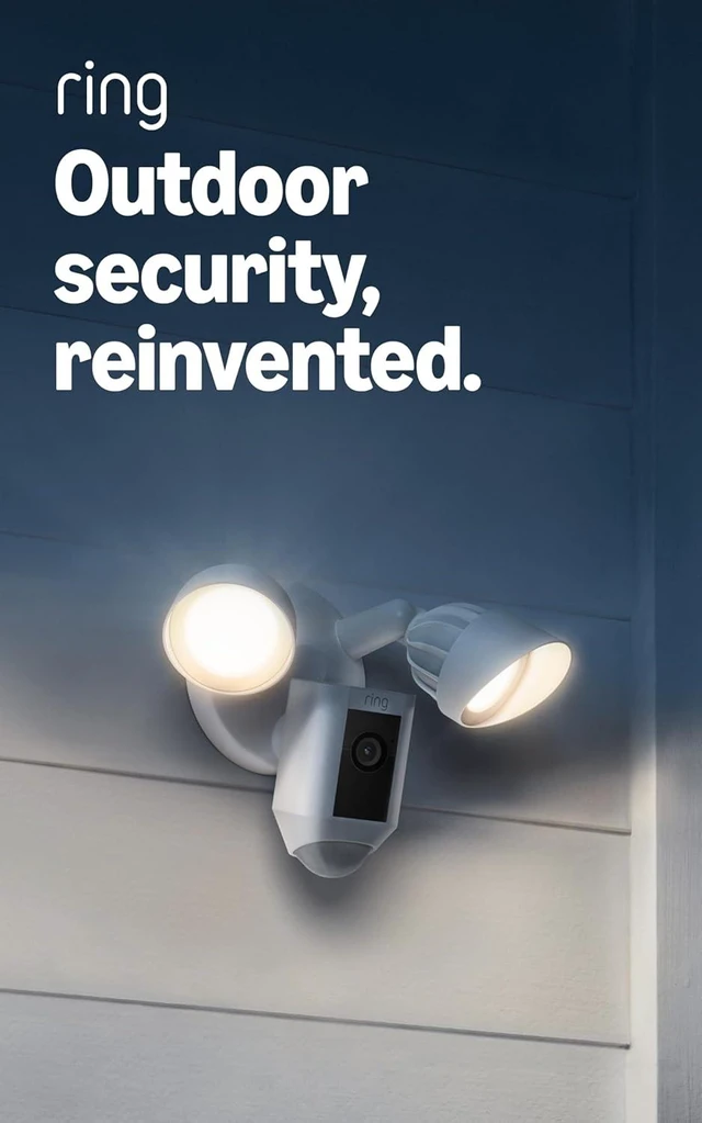 Main image of Ring Floodlight Cam Wired Plus, Outdoor Home or Business Security with Motion-Activated 1080p HD Video and Floodlights, Black
