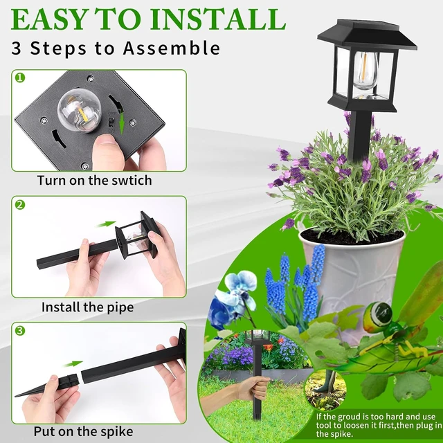Alt view image 5 of 7 - Greluna Solar Lights Outdoor,12 Pack 3000K Waterproof Auto On/Off Solar Pathway Lights for Your Garden, Landscape, Path, Yard, Patio, Driveway,Walkway Decor