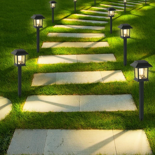 Alt view image 6 of 7 - Greluna Solar Lights Outdoor,12 Pack 3000K Waterproof Auto On/Off Solar Pathway Lights for Your Garden, Landscape, Path, Yard, Patio, Driveway,Walkway Decor