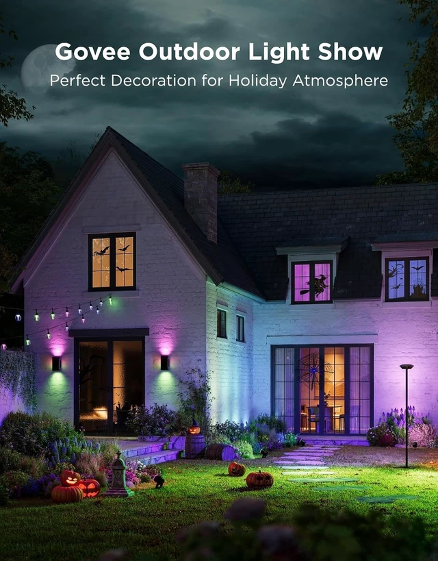 Alt view image 2 of 7 - Govee Outdoor UpDown Wall Light, 2 Pack, 1200LM RGBICWW Smart Porch Lights