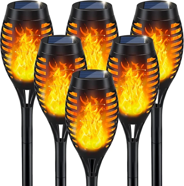 Main image of IkeeRuic Solar Torch Light with Flickering Flame for Halloween Decorations
