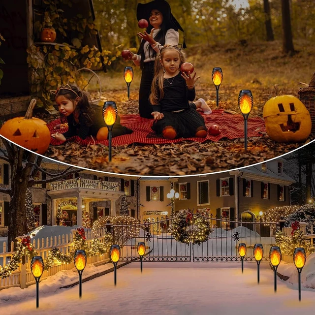 Alt view image 6 of 6 - IkeeRuic Solar Torch Light with Flickering Flame for Halloween Decorations