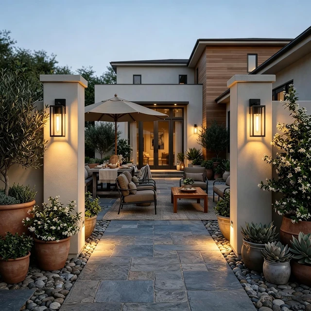Alt view image 2 of 7 - Porch Lights Outdoor Wall Light Fixture, Modern Matte Black Wall Lanterns