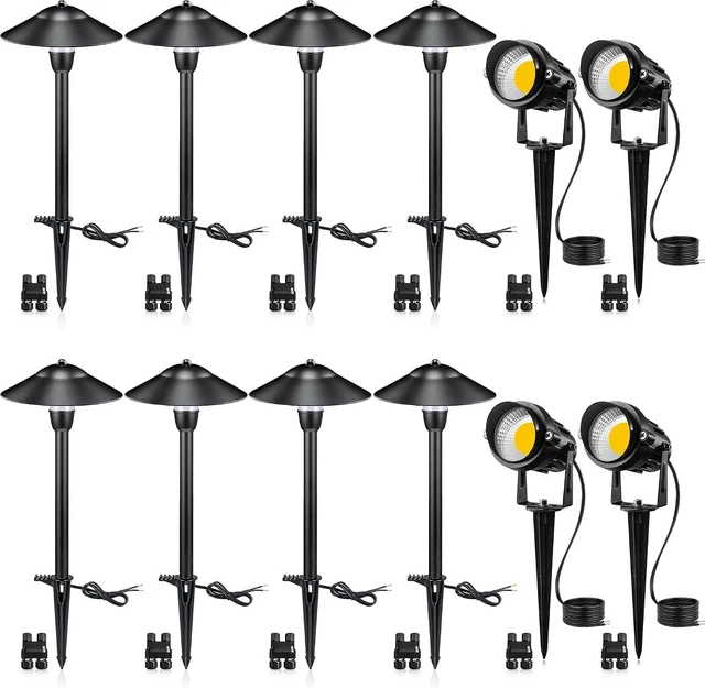 Main image of SUNVIE LED Low Voltage Landscape Lighting 12V Landscape Lighting Kit with Connectors, Low Voltage Pathway Lights with Spotlights Aluminum Pathway Lights Wired Waterproof for Patio Yard Garden, 12 Pack
