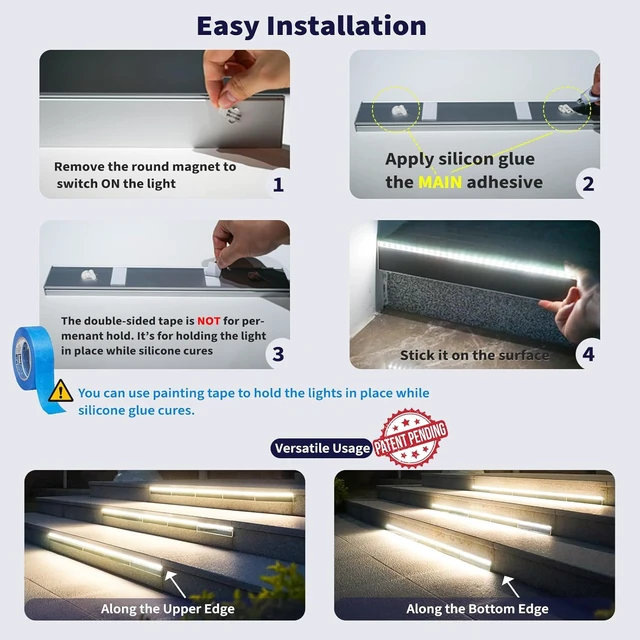 Alt view image 5 of 7 - SHONELIGHTING Solar Step Lights Outside, 33 Focused LEDs, Stair Light, 6PK