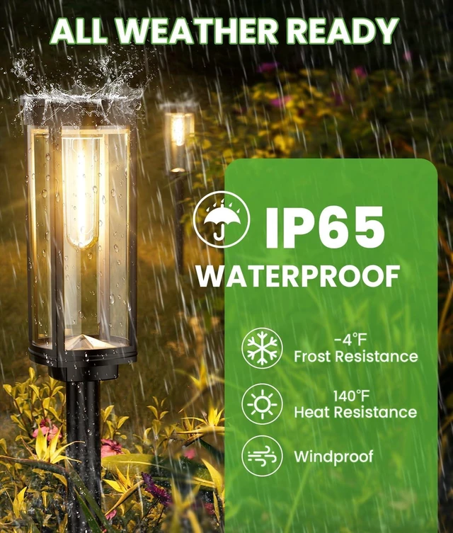 Alt view image 5 of 7 - BITPOTT Solar Lights Outdoor, 8 Pack Pathway Lights, Warm White, IP65