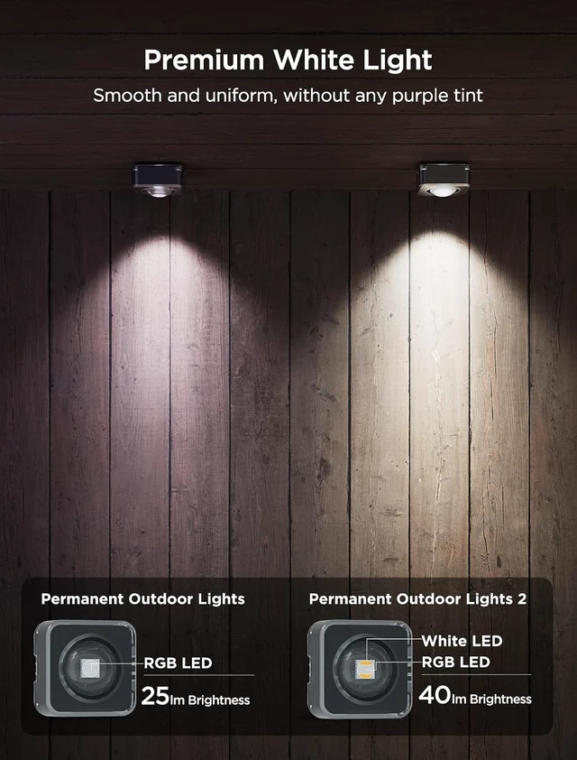 Alt view image 7 of 7 - Govee Permanent Outdoor Lights 2, 100ft RGBIC Outdoor Lights with 100 Modes