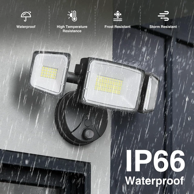 Alt view image 5 of 7 - Onforu 100w Dusk to Dawn Outdoor Lighting,11000LM Led Outdoor Light from Dusk Till Dawn,Super Bright Flood Light,IP66 Waterproof Exterior Security Black Light Fixture,3 Heads Photocell for Garage,Yard