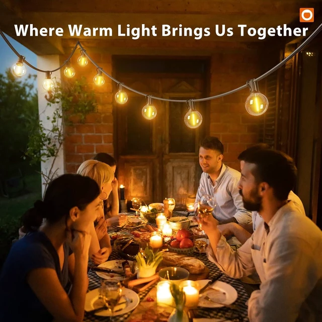 Alt view image 7 of 7 - addlon Outdoor String Lights 100FT G40 with Remote 54 LED Shatterproof Bulb
