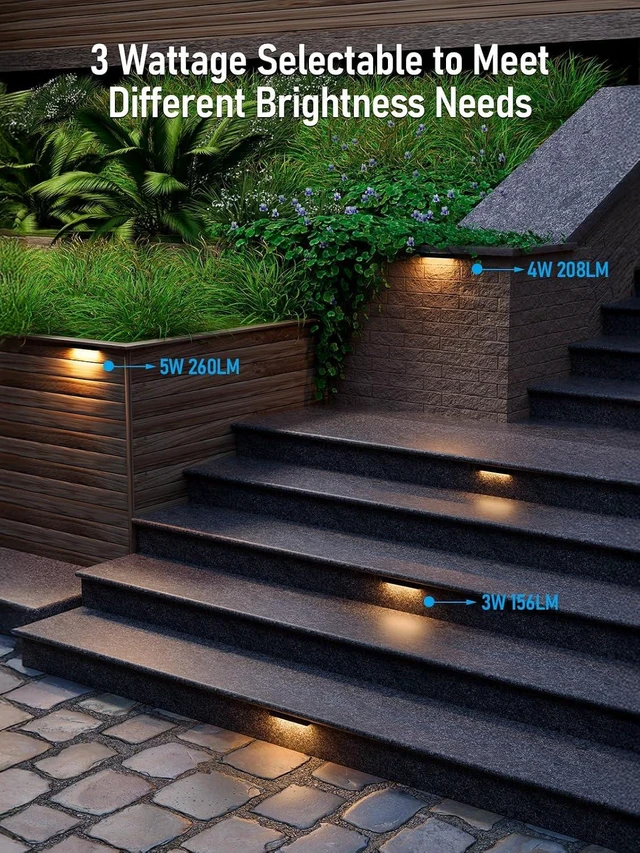 Alt view image 2 of 7 - LEONLITE 8-Pack 7 Inch LED Hardscape Lighting, 3W/4W/5W, 2700K Soft White