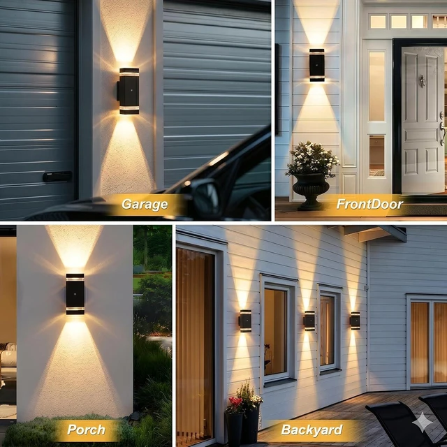 Alt view image 6 of 7 - LMP Dusk to Dawn Outdoor Lighting,Aluminum IP65 Waterproof Wall Porch Light