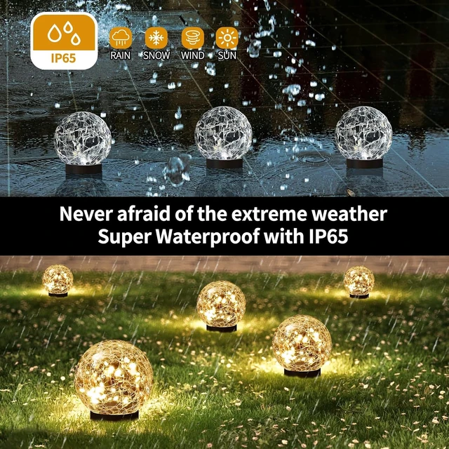 Alt view image 3 of 5 - JKIMK Solar Globe Lights Outdoor Waterproof-Solar Balls for Garden