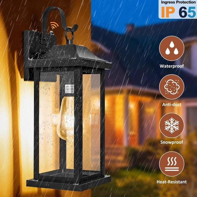 Alt view image 4 of 7 - Dusk to Dawn Outdoor Lighting Wall Mounted 17 Inch Black
