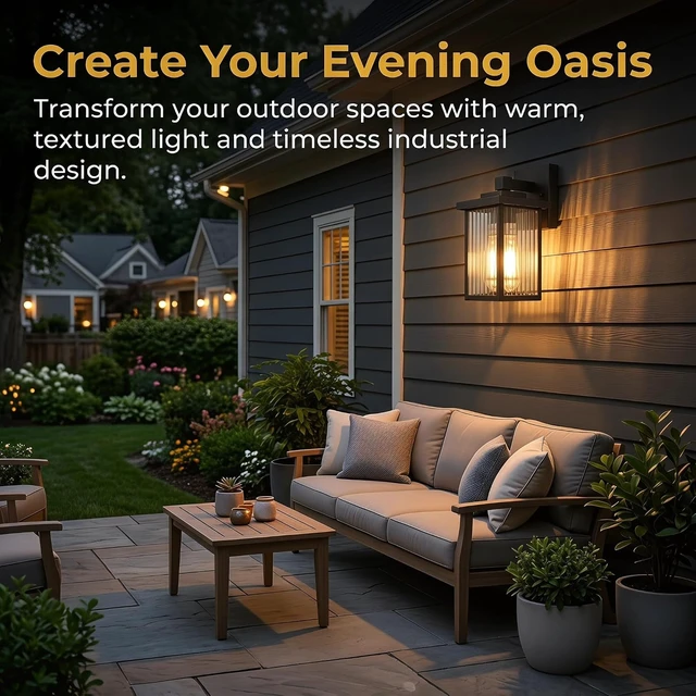 Alt view image 2 of 7 - Black Wall Mount Porch Lights, Modern Outdoor Lighting Fixtures