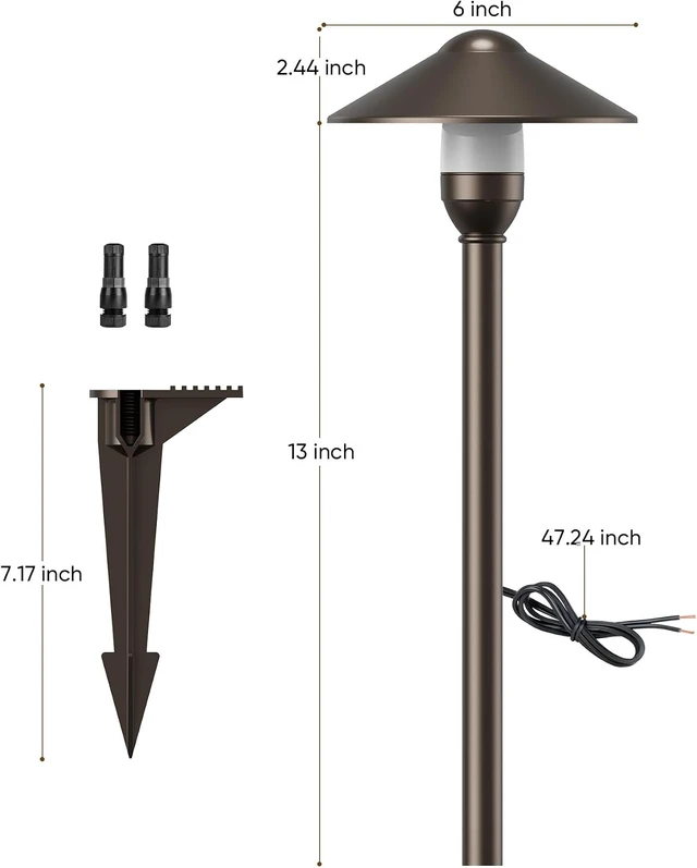 Alt view image 7 of 7 - Low Voltage Pathway Lights with G4 3W 3000K Bulbs 12-Pack, ORB Aluminum