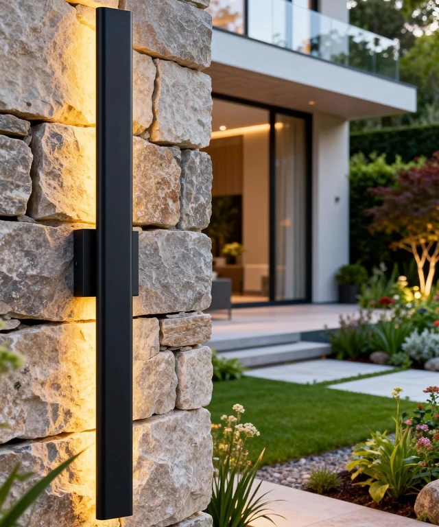 Alt view image 2 of 7 - Aipsun 2 Packs Outdoor Wall Sconce, 3000K 4000K 6000K, 31.5in Modern Black Exterior Light, Long LED Linear Wall Light Outside Lighting for Entrance, Hallway, Garage, Porch(3CCT)