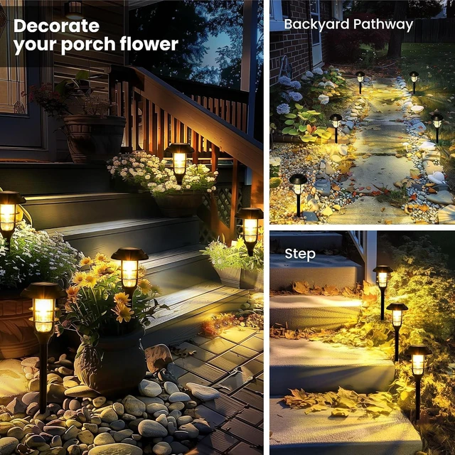 Alt view image 5 of 7 - SOLPEX Solar Pathway Lights Waterproof Outdoor Lighting, Warm White 8 Pack