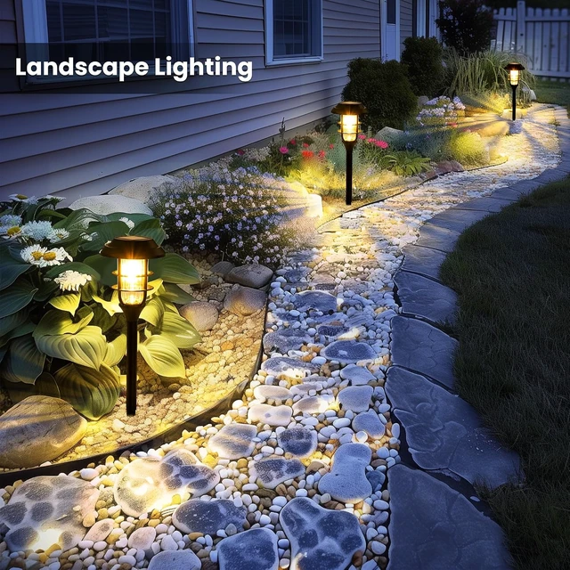 Alt view image 4 of 7 - SOLPEX Solar Pathway Lights Waterproof Outdoor Lighting, Warm White 8 Pack