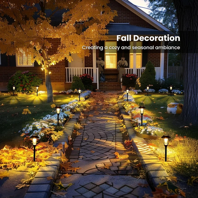 Alt view image 3 of 7 - SOLPEX Solar Pathway Lights Waterproof Outdoor Lighting, Warm White 8 Pack