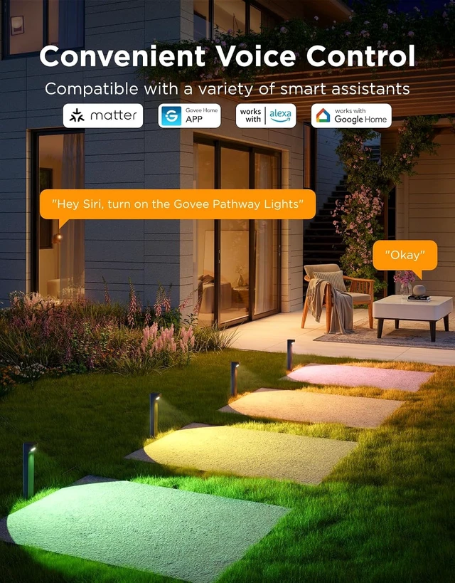 Alt view image 6 of 7 - Govee Outdoor Pathway Lights 2 Lite, 8 Pack, 190 Lumens, IP67 Waterproof