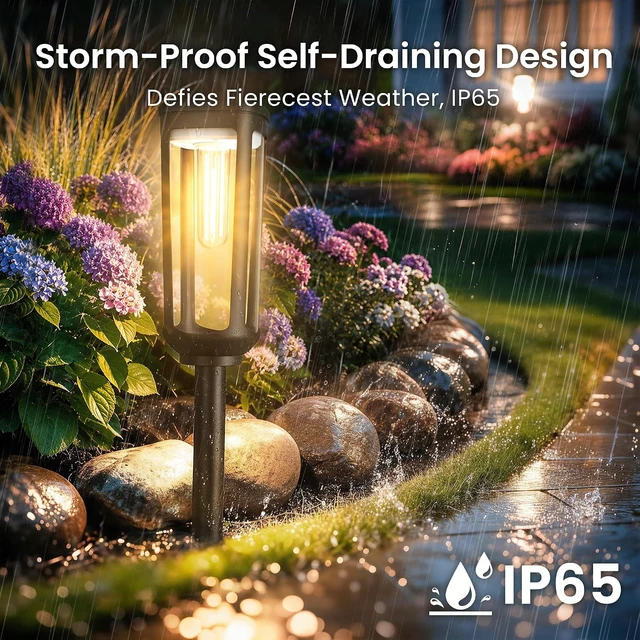 Alt view image 5 of 7 - JEJOT Solar Pathway Lights Outdoor Waterproof, 8 Pack Solar Walkway Lights