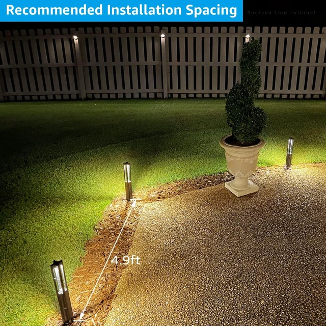 Alt view image 6 of 7 - LEONLITE 12-Pack 3W LED Low Voltage Path Lights Aluminum 3000K Black