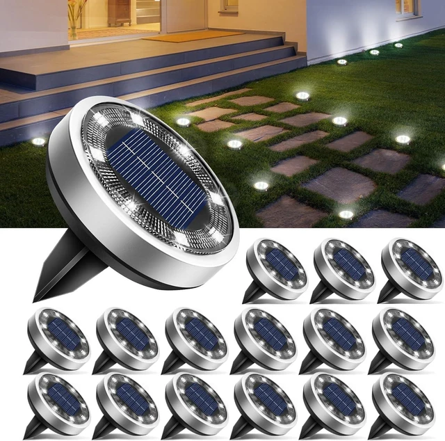 Main image of btfarm 16 Pack Solar Lights Outdoor Waterproof, 8 LED Solar Ground Lights