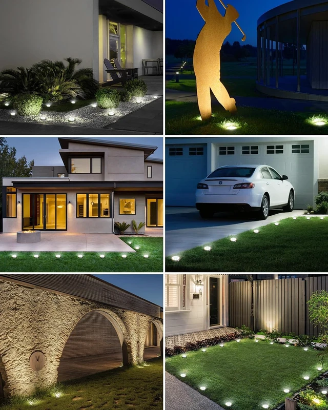Alt view image 7 of 7 - btfarm 16 Pack Solar Lights Outdoor Waterproof, 8 LED Solar Ground Lights
