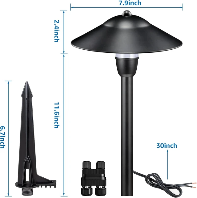 Alt view image 6 of 7 - SUNVIE 12-Pack Low Voltage Pathway Lights, 3W 3000K 150lm Classic Aluminum