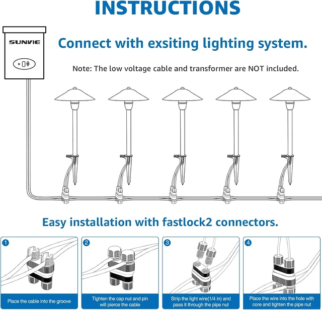 Alt view image 7 of 7 - SUNVIE 12-Pack Low Voltage Pathway Lights, 3W 3000K 150lm Classic Aluminum