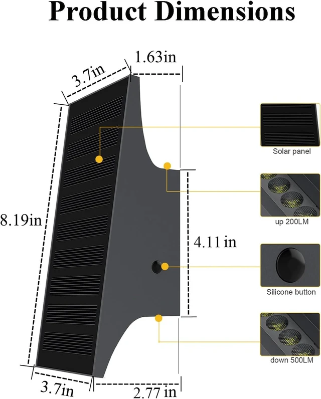 Alt view image 3 of 6 - SOTTLOT Solar Lights Outdoor Up and Down, 2pack Solar Wall Lights Outdoor