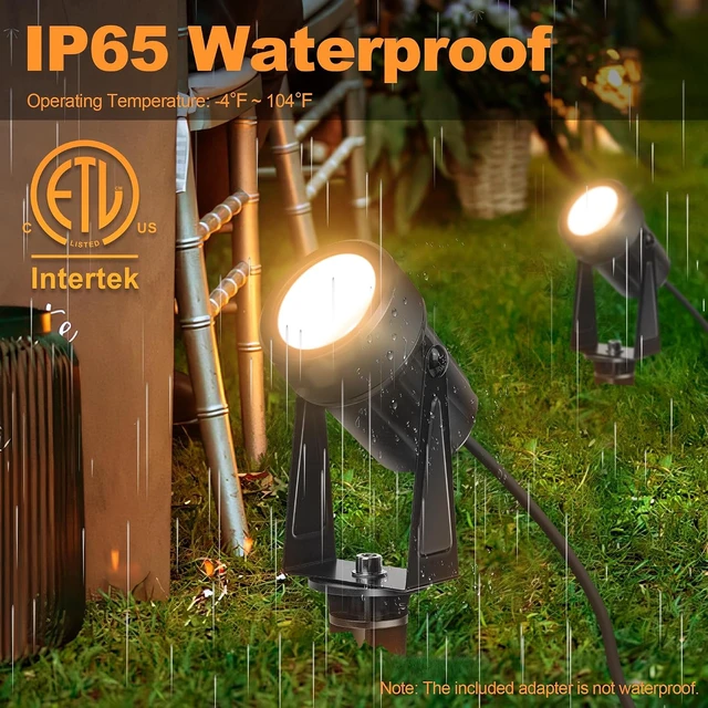 Alt view image 2 of 7 - Outdoor Landscape lighting Low Voltage, 65.6FT Wired LED Spot light with Plug-in Transformer, IP65 Waterproof Outside Uplight 18W 1800LM for Yard Garden Tree Pathway House, Warm White 3000K, Pack of 6