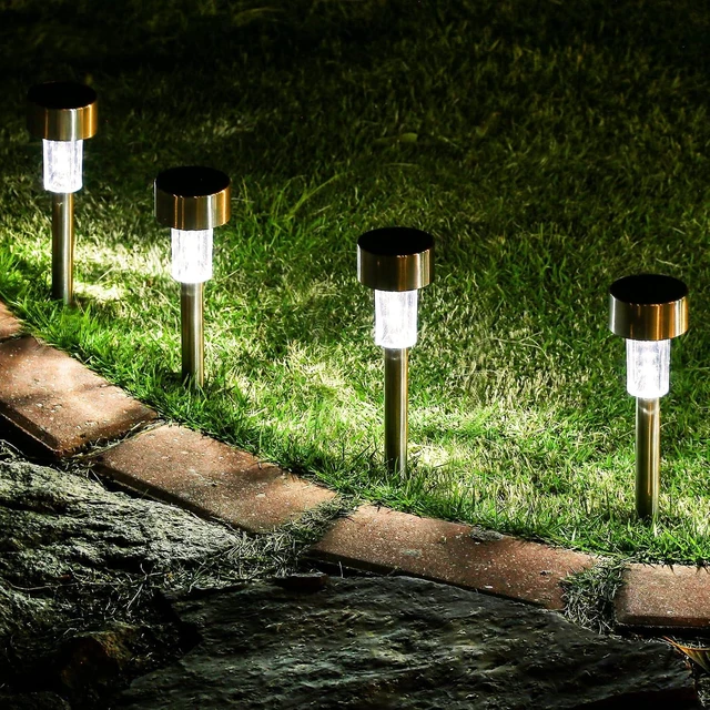 Alt view image 2 of 7 - GIGALUMI 16 Pack Solar Lights Outdoor Waterproof, Stainless Steel