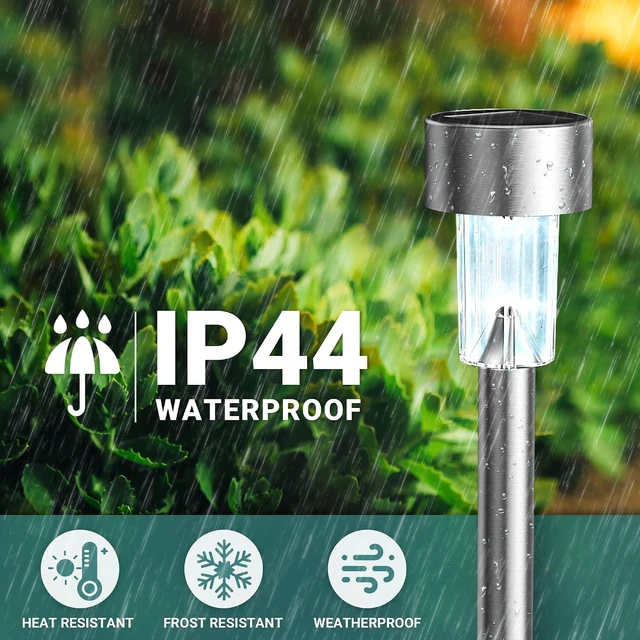 Alt view image 3 of 7 - GIGALUMI 16 Pack Solar Lights Outdoor Waterproof, Stainless Steel