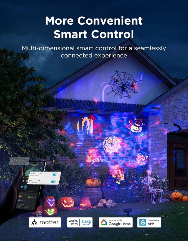 Alt view image 2 of 7 - Govee Outdoor Decoration Projector Light, LED Snowflake Projector, IP67