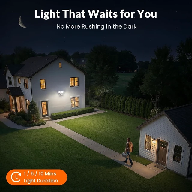 Alt view image 3 of 7 - LEPOWER LED Security Light Motion Sensor Outdoor Lights, Easy to Install