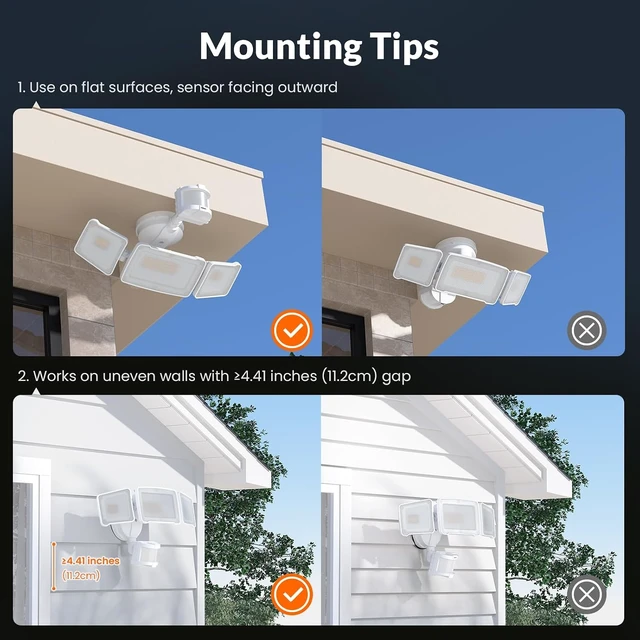 Alt view image 5 of 7 - LEPOWER LED Security Light Motion Sensor Outdoor Lights, Easy to Install