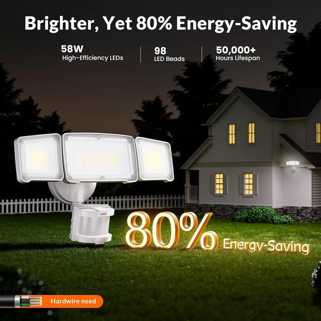 Alt view image 6 of 7 - LEPOWER LED Security Light Motion Sensor Outdoor Lights, Easy to Install