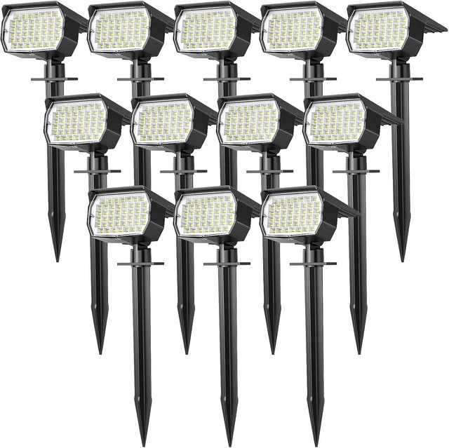 Main image of WENATY Solar Spot Lights Outdoor Landscape Spotlights 12 Pack Cool White